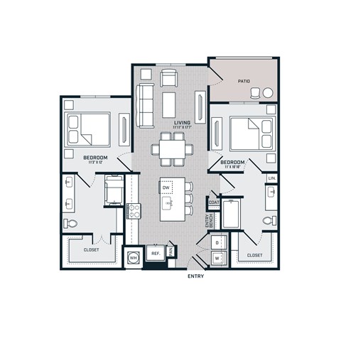 B2 ANSI Floor Plan at The Bridge at McKinney, McKinney, 75069